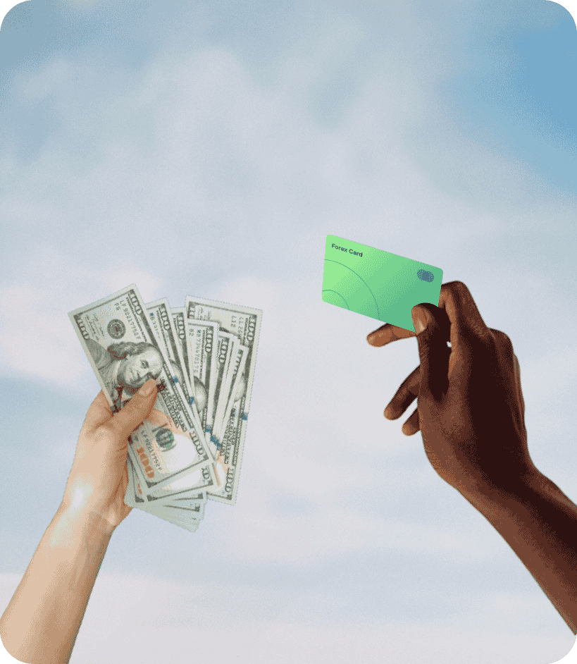 forex card with currency notes