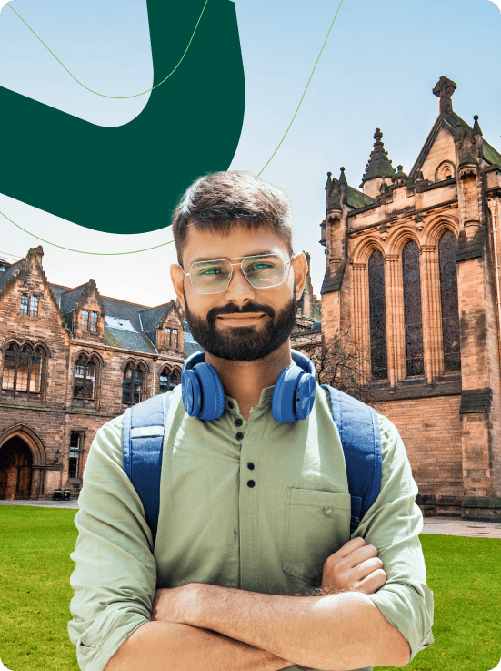 Indian student studying abroad university